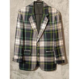 Triminghams Bermuda Plaid Wool Sport Coat blazer Plaid 38 Short